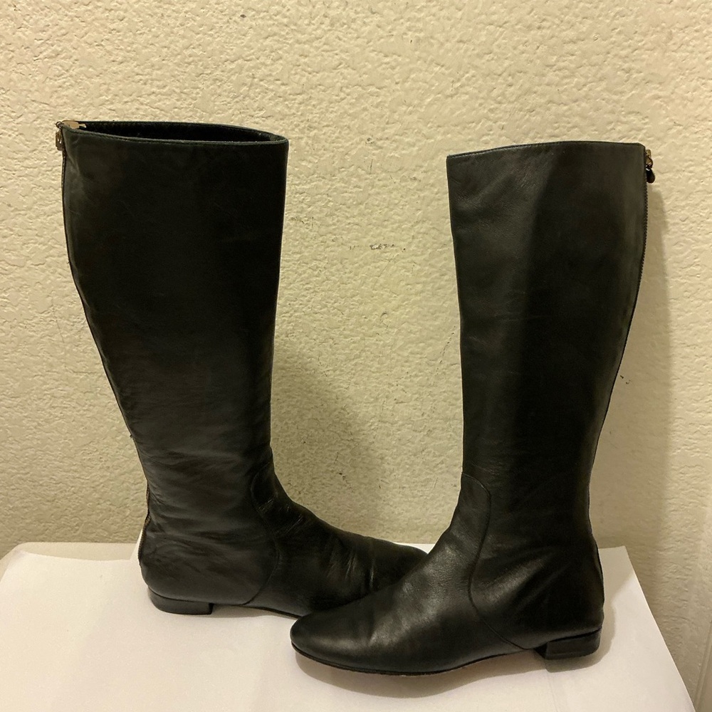 kate spade Black Leather Over-the-Knee Boots